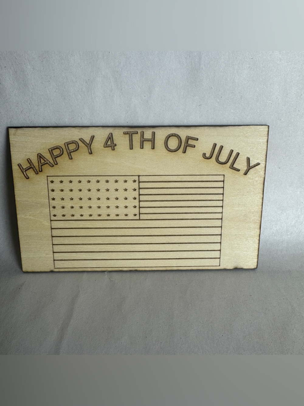 Custom Happy Fourth Of July Wall Art Laser Engraved Into Wood By Me